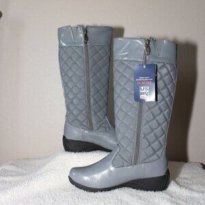Khombu Womens Marylin Quilted Waterproof Winter Boots Pewter Gray Size 7 NWT